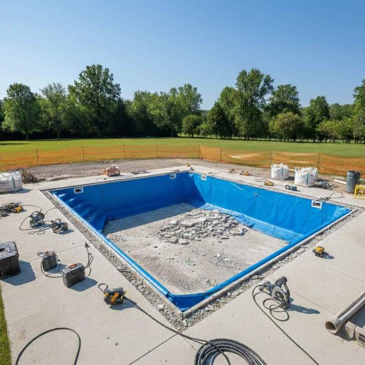 Travaux remise en état piscine La Possession